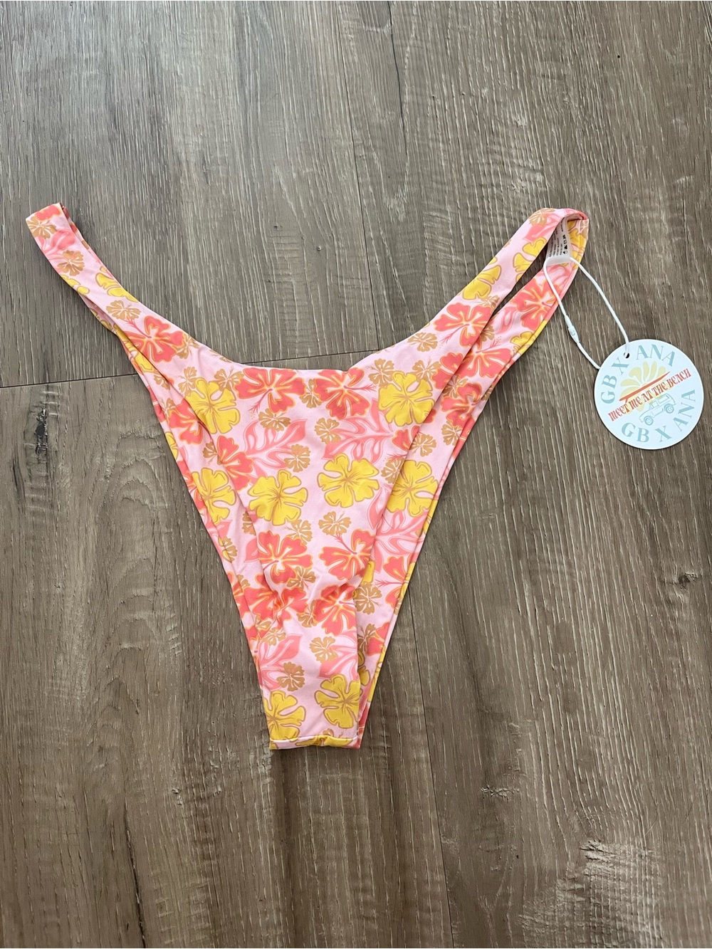 Floral Pink & Yellow Bikini Bottom